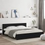 Bettgestell mit schwarzem Kopfteil und LED-Leuchten, 180 x 200 cm von , Betten und Lattenroste - Ref: Foro24-3207589, Preis: ...