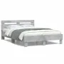Concrete gray headboard bed frame and LED lights 120x200cm by , Beds and slatted bases - Ref: Foro24-3207556, Price: 145,67 €...