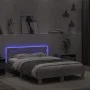 Concrete gray headboard bed frame and LED lights 120x200cm by , Beds and slatted bases - Ref: Foro24-3207556, Price: 145,67 €...
