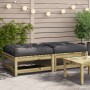 Garden stools with cushions 2 pcs impregnated pine wood by , Modular outdoor sofas - Ref: Foro24-838108, Price: 128,14 €, Dis...