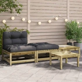 Garden sofa without armrests with cushions and footrest by , Modular outdoor sofas - Ref: Foro24-838148, Price: 179,88 €, Dis...