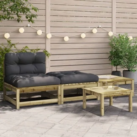 Garden sofa without armrests with cushions and footrest by , Modular outdoor sofas - Ref: Foro24-838148, Price: 179,88 €, Dis...
