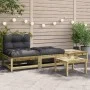 Gartensofa ohne Armlehnen mit Kissen und Fußstützen von , Modulare Sofas für den Außenbereich - Ref: Foro24-838148, Preis: 17...