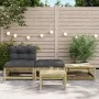 Garden sofa without armrests with cushions and footrest by , Modular outdoor sofas - Ref: Foro24-838148, Price: 179,88 €, Dis...