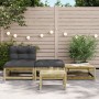 Gartensofa ohne Armlehnen mit Kissen und Fußstützen von , Modulare Sofas für den Außenbereich - Ref: Foro24-838148, Preis: 18...