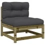 Garden sofa without armrests with cushions and footrest by , Modular outdoor sofas - Ref: Foro24-838148, Price: 179,88 €, Dis...