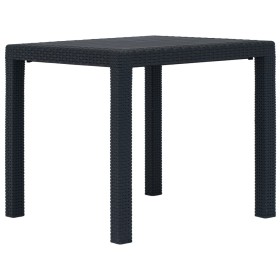 Mesa de jardín plástico aspecto ratán gris antracita 79x79x72 cm de vidaXL, Mesas de jardín - Ref: Foro24-45602, Precio: 74,4...
