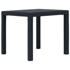 Plastic garden table in anthracite gray rattan look 79x79x72 cm by vidaXL, Garden tables - Ref: Foro24-45602, Price: 77,03 €,...
