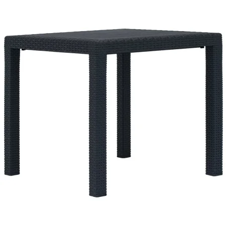 Plastic garden table in anthracite gray rattan look 79x79x72 cm by vidaXL, Garden tables - Ref: Foro24-45602, Price: 77,03 €,...