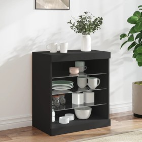 Black sideboard with LED lights 60.5x37x67 cm by , Sideboards - Ref: Foro24-836694, Price: 74,61 €, Discount: %