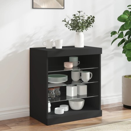 Black sideboard with LED lights 60.5x37x67 cm by , Sideboards - Ref: Foro24-836694, Price: 74,61 €, Discount: %