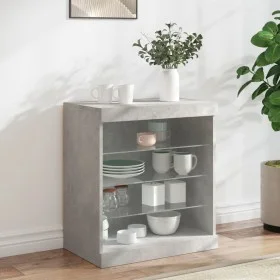 Sideboard mit betongrauen LED-Leuchten 60,5x37x67 cm von , Sideboards - Ref: Foro24-836696, Preis: 62,56 €, Rabatt: %