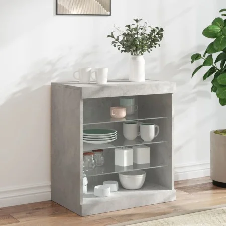 Sideboard with LED lights concrete gray 60.5x37x67 cm by , Sideboards - Ref: Foro24-836696, Price: 62,56 €, Discount: %