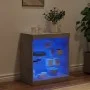 Sideboard with LED lights concrete gray 60.5x37x67 cm by , Sideboards - Ref: Foro24-836696, Price: 62,56 €, Discount: %