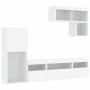 Wand-TV-Möbel mit LED-Beleuchtung, 6-teilig, aus weißem Ingenieurholz. von , TV-Möbel - Ref: Foro24-3216732, Preis: 243,91 €,...