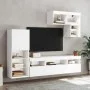 Wand-TV-Möbel mit LED-Beleuchtung, 6-teilig, aus weißem Ingenieurholz. von , TV-Möbel - Ref: Foro24-3216732, Preis: 240,84 €,...