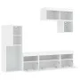 Wand-TV-Möbel mit LED-Beleuchtung, 6-teilig, aus weißem Ingenieurholz. von , TV-Möbel - Ref: Foro24-3216732, Preis: 240,84 €,...