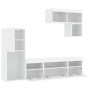 Wand-TV-Möbel mit LED-Beleuchtung, 6-teilig, aus weißem Ingenieurholz. von , TV-Möbel - Ref: Foro24-3216732, Preis: 243,91 €,...