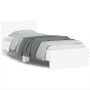 White engineered wood bed frame with headboard 90x200 cm by , Beds and slatted bases - Ref: Foro24-838624, Price: 99,89 €, Di...