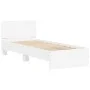 White engineered wood bed frame with headboard 90x200 cm by , Beds and slatted bases - Ref: Foro24-838624, Price: 106,02 €, D...