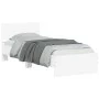 White engineered wood bed frame with headboard 90x200 cm by , Beds and slatted bases - Ref: Foro24-838624, Price: 106,02 €, D...