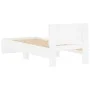 White engineered wood bed frame with headboard 90x200 cm by , Beds and slatted bases - Ref: Foro24-838624, Price: 106,02 €, D...