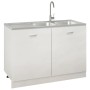 Fregadero de cocina doble seno acero inoxidable 1200x500x155 mm