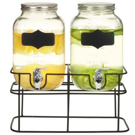 Getränkespender mit Halterung 2 Einheiten Glas 2 x 4 L von vidaXL, Getränkespender - Ref: Foro24-50830, Preis: 45,52 €, Rabat...