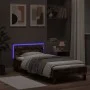 Estructura de cama cabecero luces LED roble ahumado 75x190 cm de , Camas y somieres - Ref: Foro24-838754, Precio: 67,92 €, De...