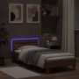 Bed frame headboard LED lights oak brown 75x190 cm by , Beds and slatted bases - Ref: Foro24-838756, Price: 71,43 €, Discount: %