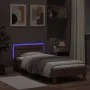 Estructura de cama cabecero luces LED marrón roble 75x190 cm de , Camas y somieres - Ref: Foro24-838756, Precio: 70,56 €, Des...