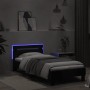 Bed frame with headboard and LED lights black 90x200 cm by , Beds and slatted bases - Ref: Foro24-838716, Price: 117,31 €, Di...