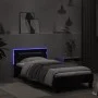 Bed frame with headboard and LED lights black 90x200 cm by , Beds and slatted bases - Ref: Foro24-838716, Price: 115,23 €, Di...