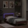 Estructura de cama cabecero luces LED roble marrón 90x200 cm de , Camas y somieres - Ref: Foro24-838721, Precio: 111,28 €, De...