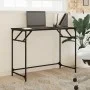 Escritorio de madera de ingeniería y acero negro 100x45x76 cm de , Escritorios - Ref: Foro24-842266, Precio: 51,97 €, Descuen...