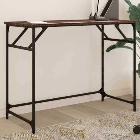Engineered wood and steel brown oak desk 100x45x76 cm by , Desks - Ref: Foro24-842270, Price: 51,00 €, Discount: %