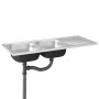 Fregadero de cocina doble seno acero inoxidable 1200x500x155 mm