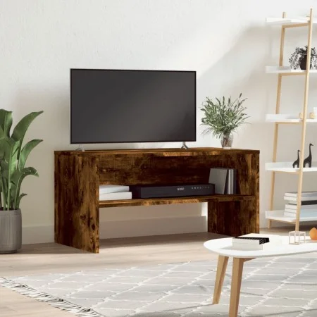 TV stand made of smoked oak engineered wood, 80x40x40 cm by , TV Furniture - Ref: Foro24-815234, Price: 42,20 €, Discount: %
