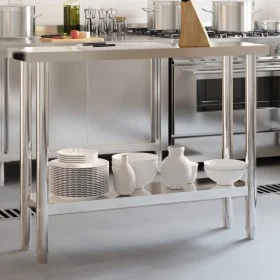 Stainless steel kitchen work table 110x30x85 cm by , Restoration - Ref: Foro24-376452, Price: 157,17 €, Discount: %