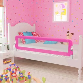 Barandilla de seguridad cama de niño 2 uds rosa 150x42 cm