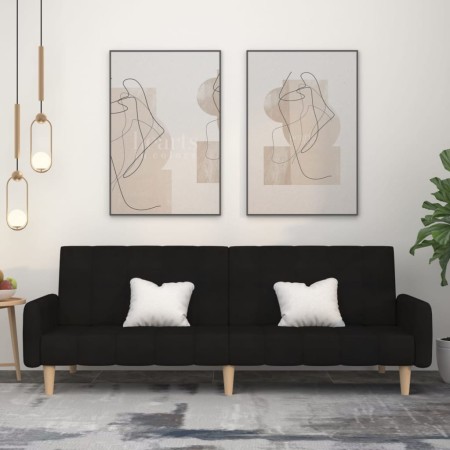 Two-seater black fabric sofa bed by , Sofas - Ref: Foro24-375760, Price: 270,97 €, Discount: %