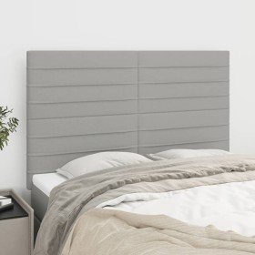 Cabeceros 4 unidades tela gris claro 72x5x78/88 cm