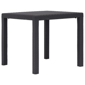 Brown rattan look plastic garden table 79x79x72 cm by vidaXL, Garden tables - Ref: Foro24-45603, Price: 86,39 €, Discount: %