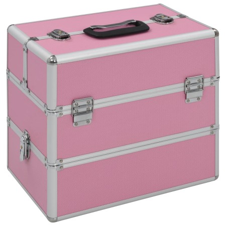 Maletín de maquillaje 37x24x35 cm aluminio rosa de vidaXL, Neceseres - Ref: Foro24-91838, Precio: 54,72 €, Descuento: %