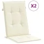 High back garden chair cushion 2 pcs cream fabric 120x50x3cm by , Cushions for chairs and sofas - Ref: Foro24-43181, Price: 4...