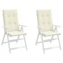 High back garden chair cushion 2 pcs cream fabric 120x50x3cm by , Cushions for chairs and sofas - Ref: Foro24-43181, Price: 4...