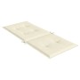 Cojín silla de jardín respaldo alto 2 uds tela crema 120x50x3cm