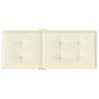 Cojín silla de jardín respaldo alto 2 uds tela crema 120x50x3cm
