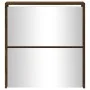 Shoe cabinet with mirror 2 levels smoked oak 63x17x67 cm by , Shoe racks and shoe organizers - Ref: Foro24-342632, Price: 80,...