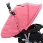 Rosa-schwarzer Tandem-Kinderwagen aus Stahl für 2 Kinder von vidaXL, Kinderwagen - Ref: Foro24-10157, Preis: 208,81 €, Rabatt: %